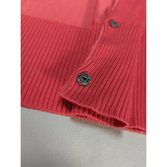 INC Petite Womens M Silk Blend Cardigan Sweater Coral Rhinestone Buttons - Picture 11 of 15